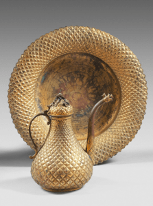 Ewer and Basin in tombak, Ottoman Turkey, 1236 H./1820. Beaussant-Lefevre, sold €130,560