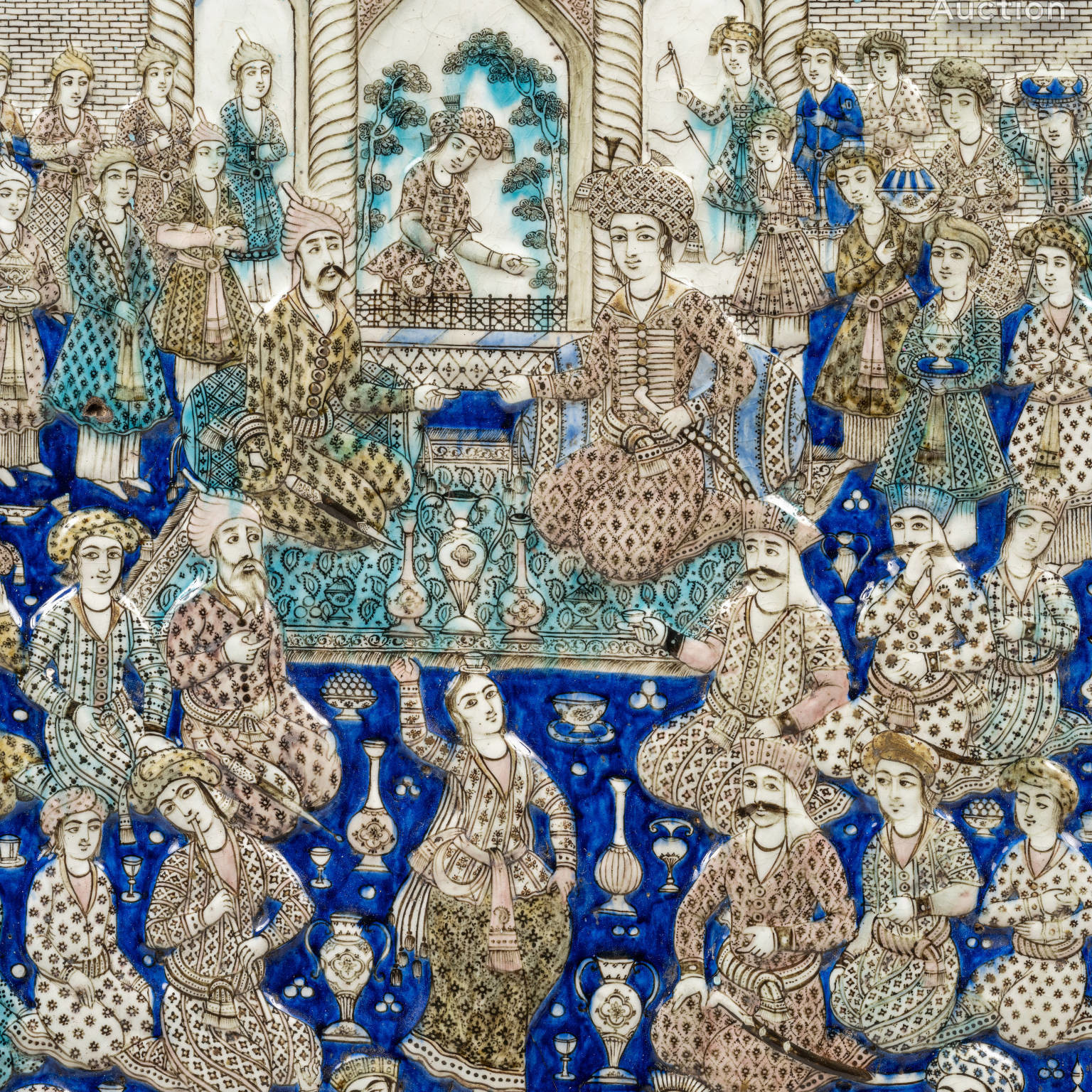 A Qajar Ceramic Tile with Safavid Scene – Isabelle Imbert