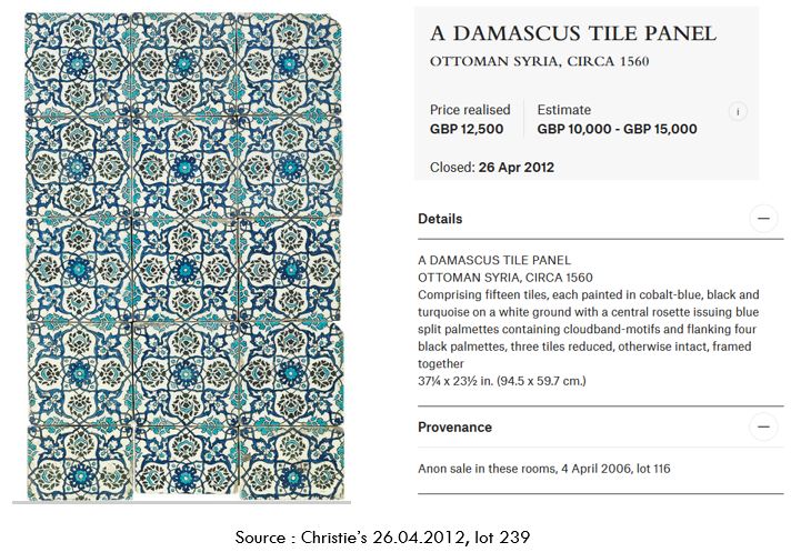 Christie's 26.04.2012 lot 239 mentioning a previous auction as a provenance